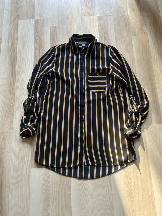 Granatowa koszula w paski primark XS 34 z dłuższym tyłem