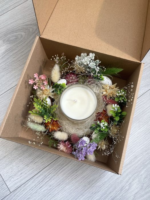 Аромасвеча свеча в пасхальной корзинке