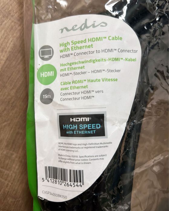Cabo HDMI 15 metros  c/ Ethernet