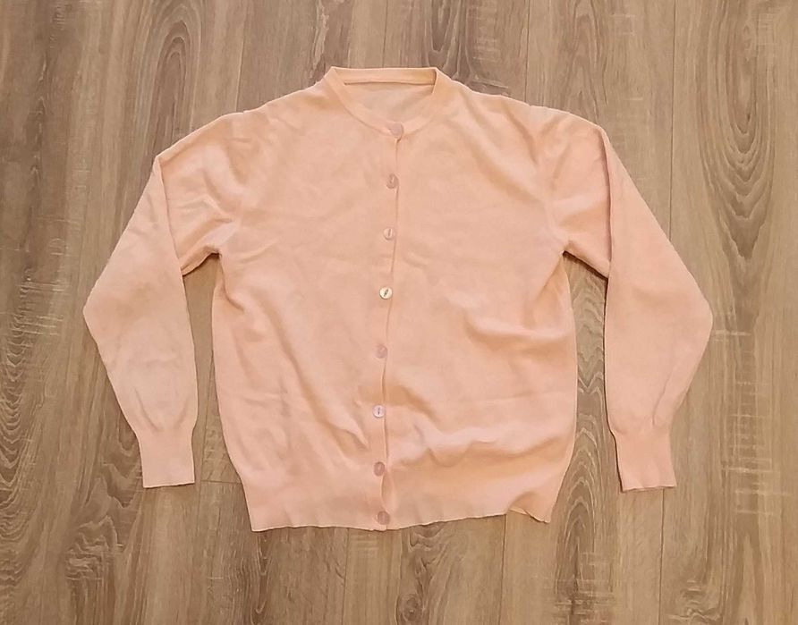 Sweter damski – ROZPINANY – morelowy