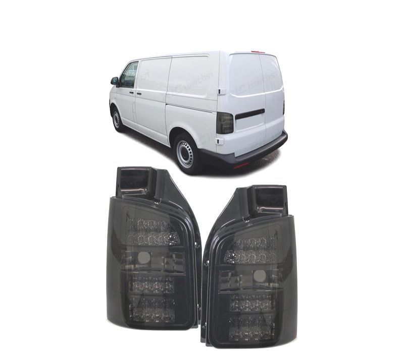FAROLINS TRASEIROS LED VOLKSWAGEN VW T5 2P 03-09 LOOK TUNING FUNDO PRETO ESCURECIDOS