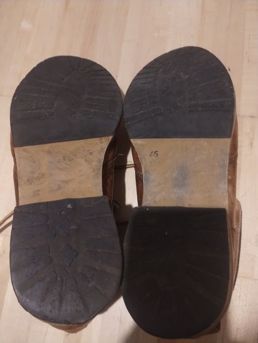 Trzewiki skórzane botki trapery sztyblety ocieplane