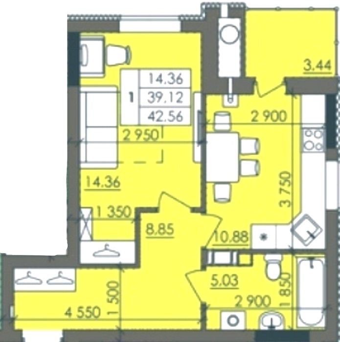 1-кімнатна квартира з ІНДИВІДУАЛЬНИМ ОПАЛЕННЯМ в 5 хвилинах від центру