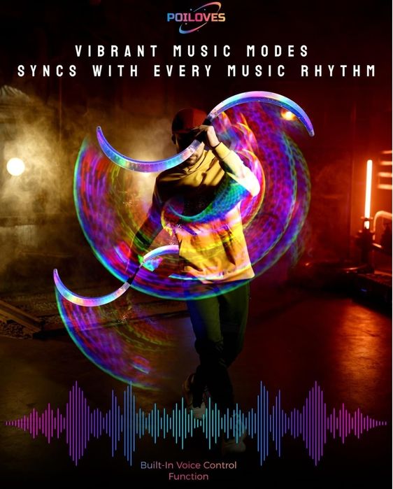 Светодиодные посохи POILOVES S-образной формы