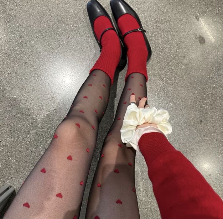 Колготи з сердечками, в сітку з камінням, колготи Gucci гуччі