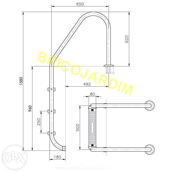 Escadas em inox Novas - 3 degraus e 4 degraus para piscinas