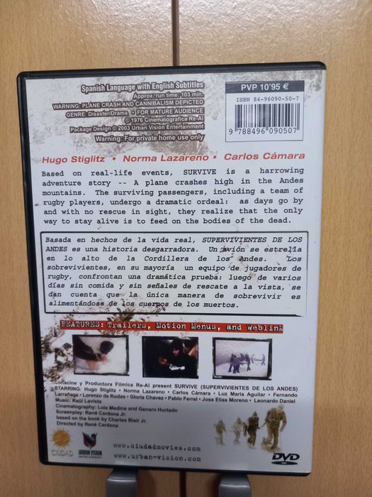 Dvd SURVIVE Sobreviventes dos Andes FILME 1976 René Cardona LGD Inglês