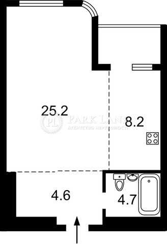 1-кімнатна квартира за адресою вул. Кирилівська (площа 44,2 м²) - Atlanta.ua - фото 2