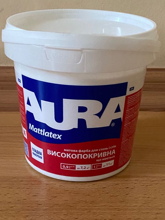 AURA Краска для обоев водно - дисперсионная белая для обоев, 1 литр
