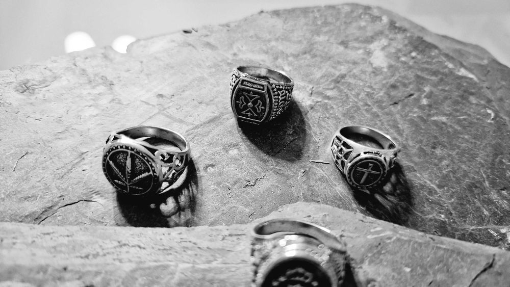 Aneis masculinos liga de aço motard homem