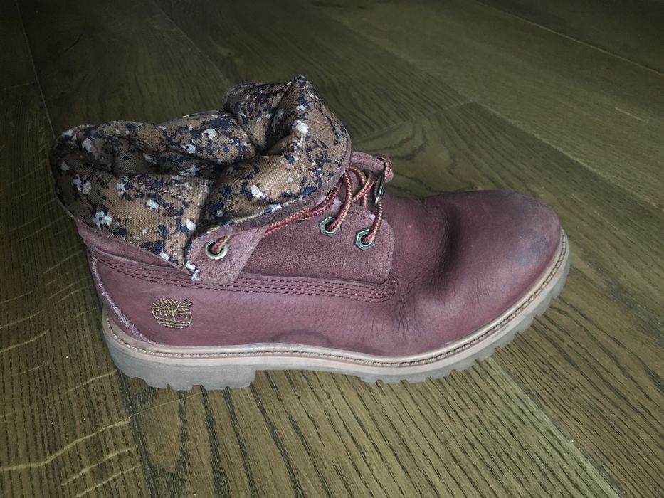 Timberland bordowe zimowe buty botki