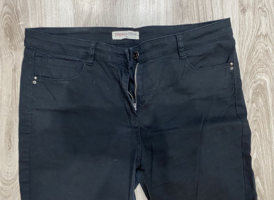 Czarne spodnie jeansy dżinsy papaya 16 xxl 7/8