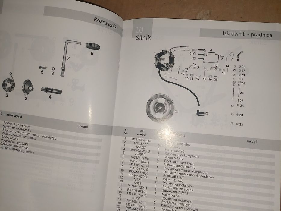 Instrukcja obsługi katalog czesci rama silnik wfm 125
