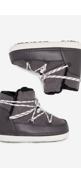 Hit Śniegowce boots damskie narty śnieg mróz 39 szare pink róż
