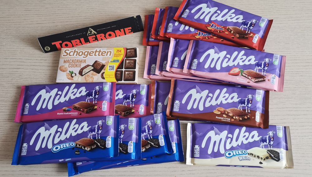 Czekolady milka toblerone schogetten  z Niemiec DE niemieckie