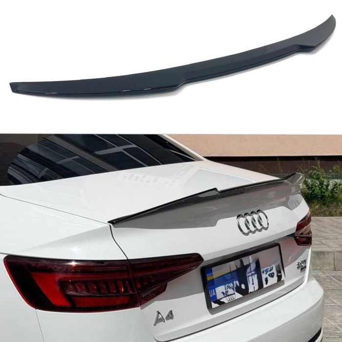 Спойлер лип стиль M4 для Audi A4 B9 2015 2016 2017 2018 2019 2020 2021 2022 2023 ABS пластик цвет черный глянец