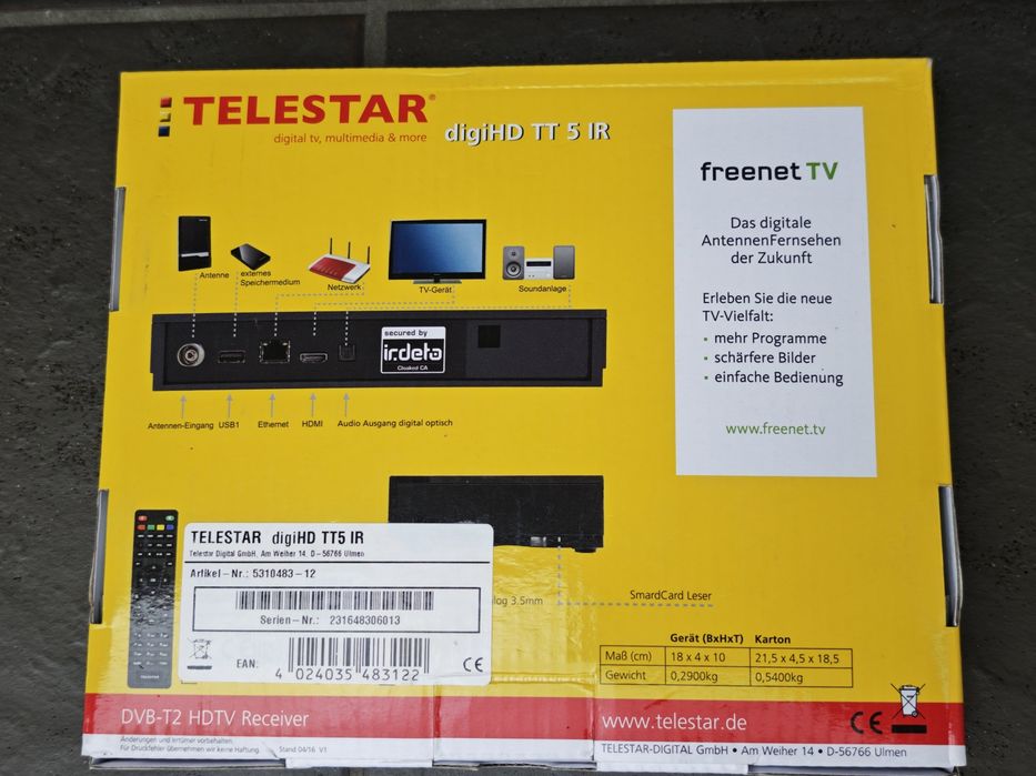 Dekoder odbiornik Telestar dihiHD TT5 IR  DVB-T2