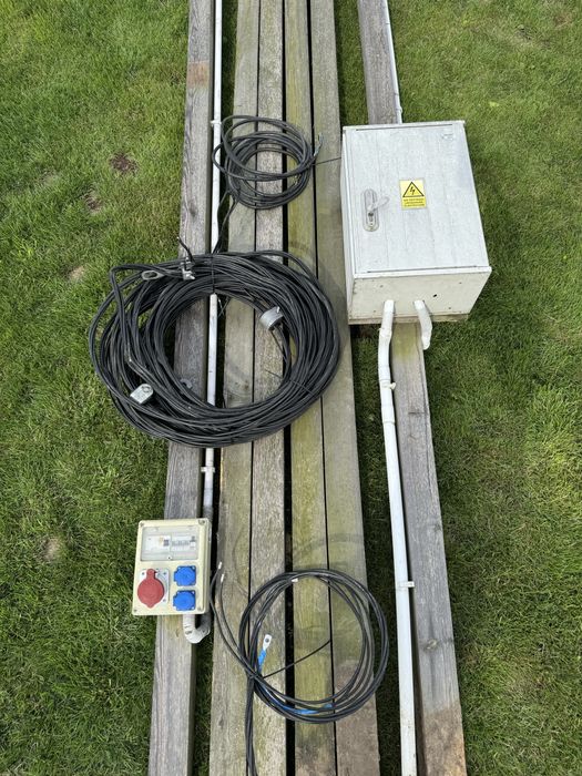 Gotowe przyłącze budowlane do energii elektrycznej 50mb+słupy+skrzynki