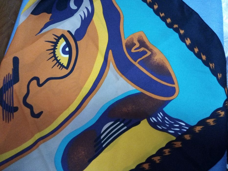 Яркий винтажный платок "Двуликий Янус"