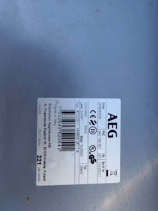 Витяжка кухонна AEG DPB 5650M повністю робоча