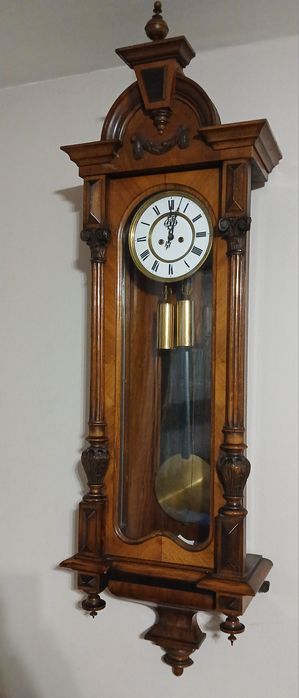 Zegar wiedeński dwu wagowy wiszacy Resch  1890 r