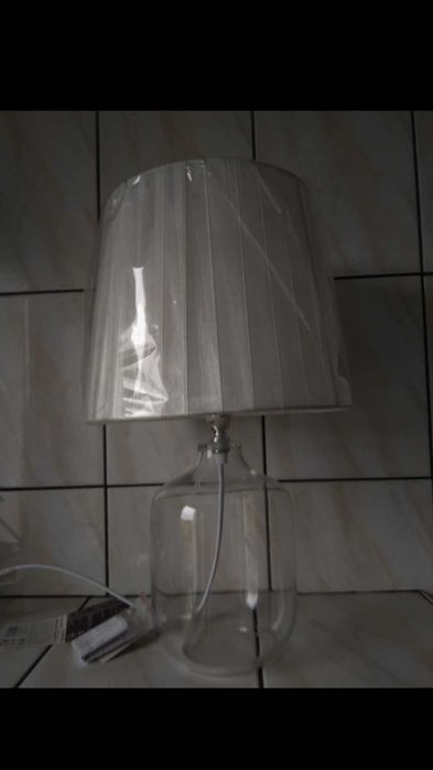 szklana lampa lampka nocna glamour