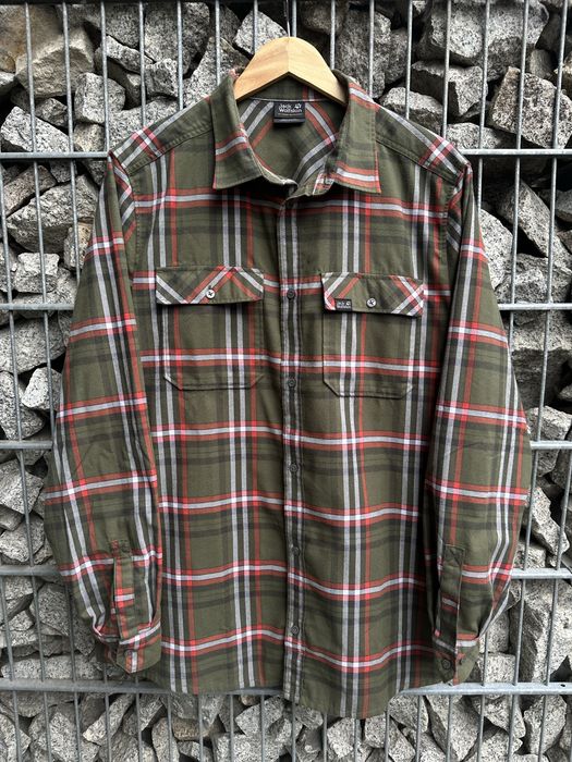 Koszula Jack Wolfskin Flanel W Kratkę turystyczna / Myśliwska XL Jak Nowa