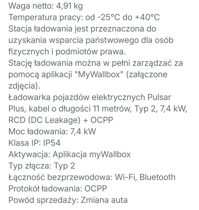 Ładowarka pojazdów elektrycznych  Wallbox pulsar max
