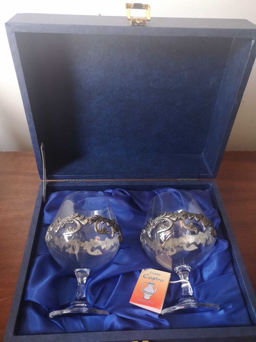 Conjunto de 2 Taças de Balão "Criações Castro" – Estanho Puro (Novo)