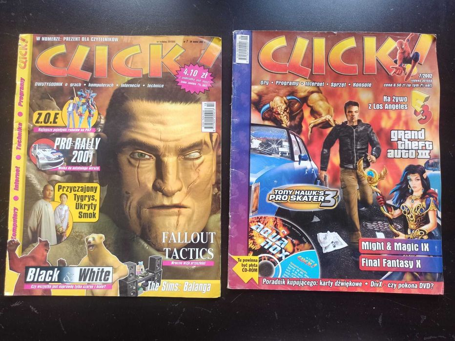 Click - czasopismo / magazyn - gry - 2 sztuki! 2000/2002 rok!