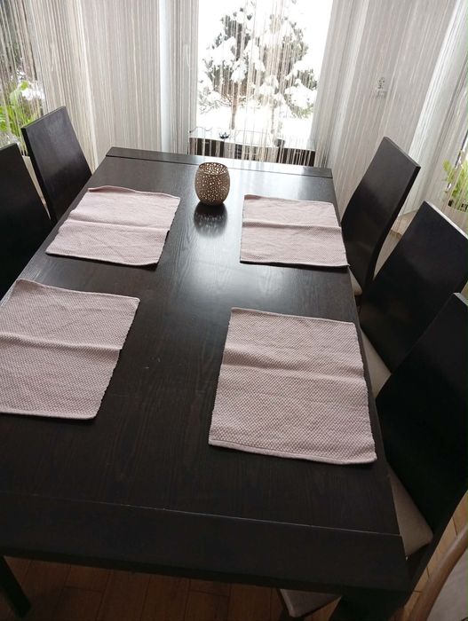 stół rozkładany skaja ecru