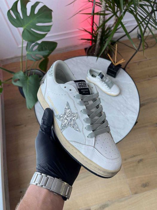 Кросівки Golden Goose GGDB Ballstar White Silver Glitter premium