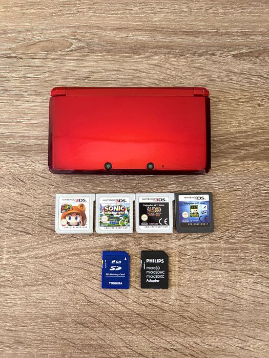 Título: Nintendo 3DS Vermelha (Edição Especial) - DESBLOQUEADA + 4 Jogos + Caixa + Bolsa transporte