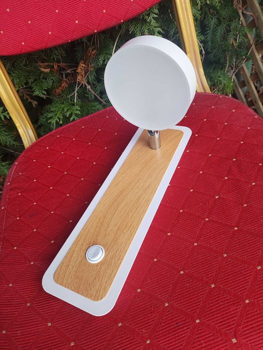 Lampa Ścienna Kinkiet na Ścianę Lampka Biała z włącznikiem nad Obraz