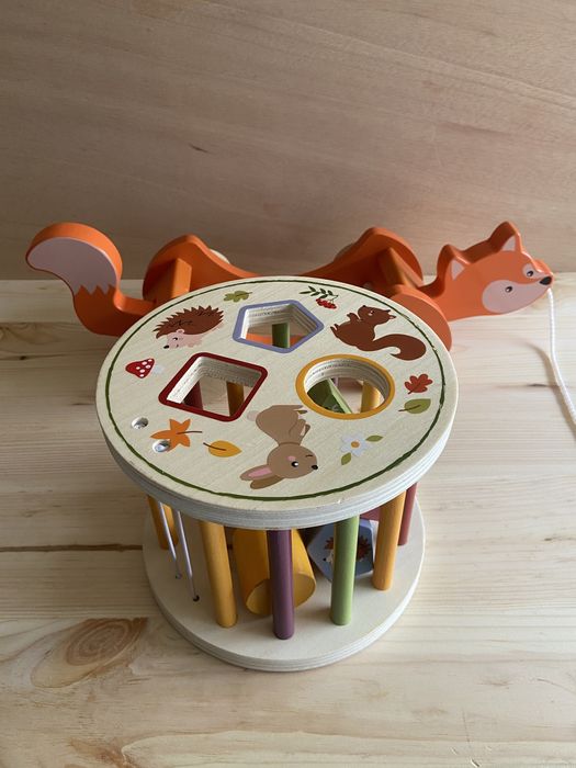 Conjunto 3 brinquedos bebé em madeira