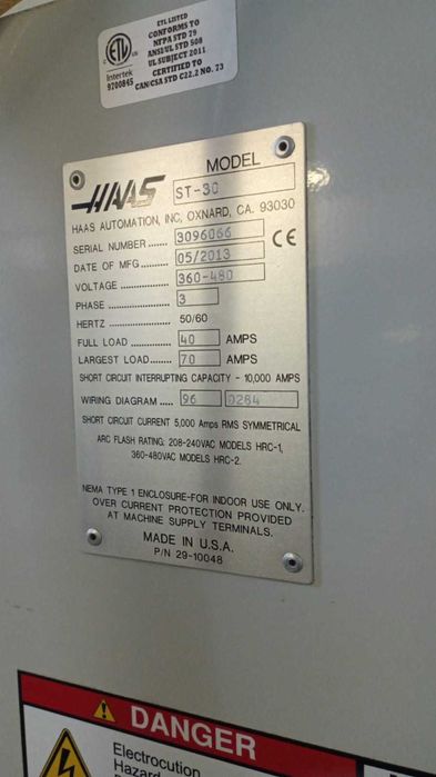 Tokarka CNC HAAS ST-30 2013r.