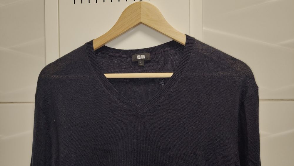 Sweter Uniqlo r. S granat serek LEN