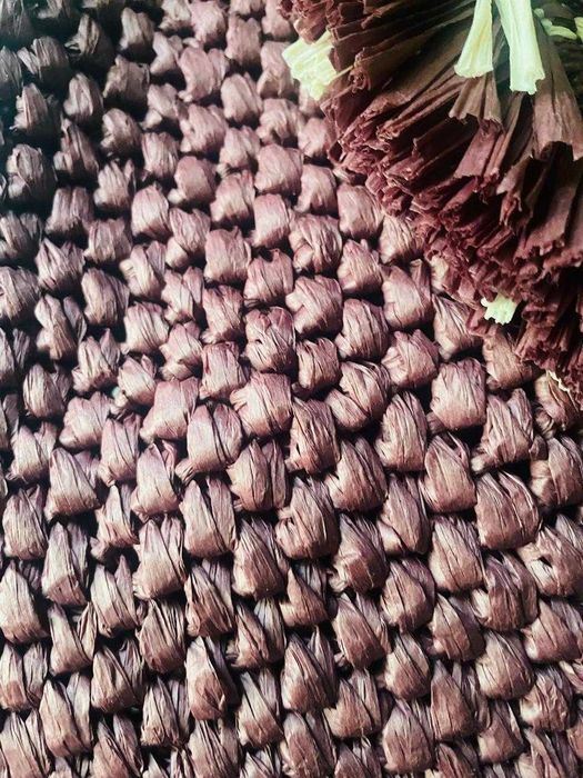 Сумка жіноча містка, плетена з рафії ( fibranatura raffia колір 116-03 какао)