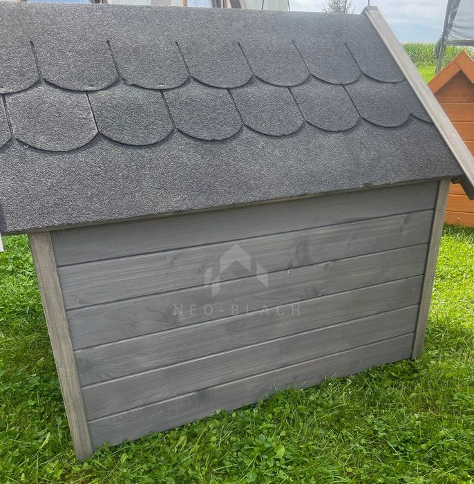 Buda dla psa Rozmiar "M" - Grafit - Dach dwuspadowy NB