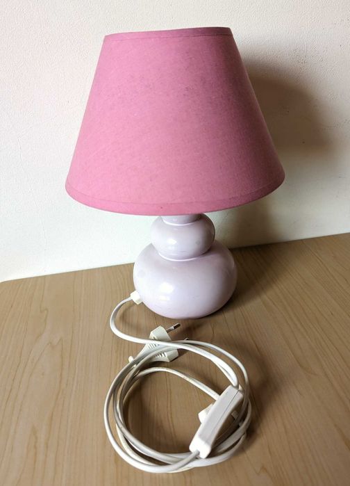 Candeeiro Rosa de Mesa de Cabeceira