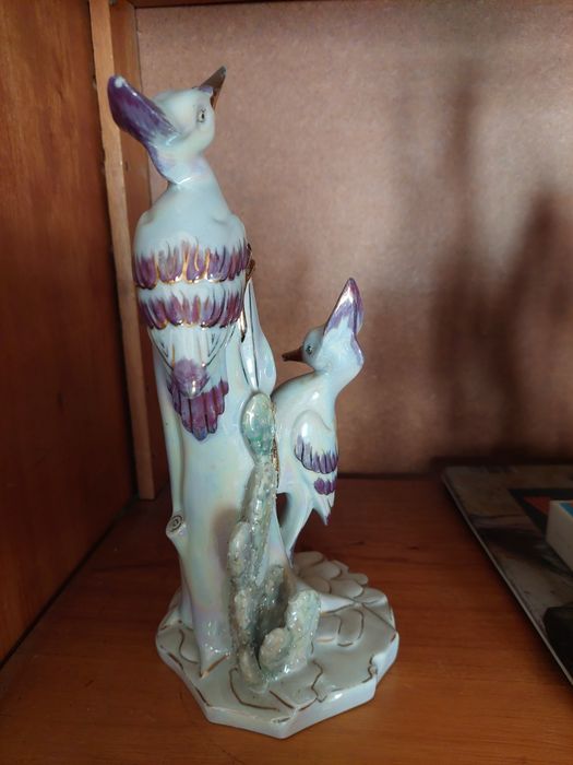 Escultura porcelana pássaros