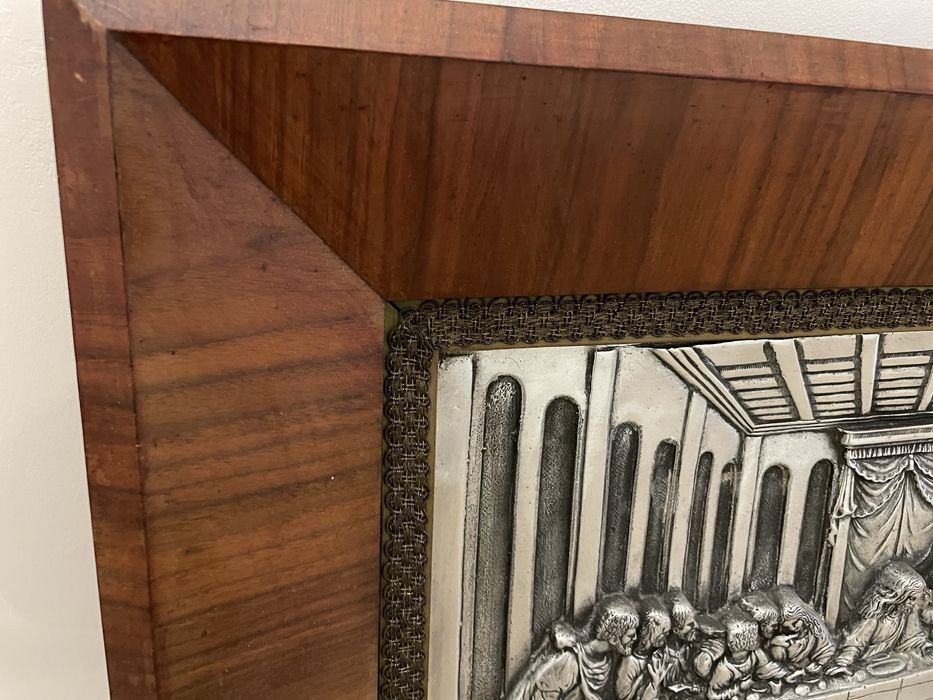 Quadro em Estanho da "Última Ceia" com moldura