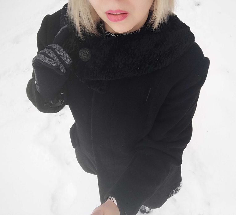 Sylvia Collection płaszcz wełna kaszmir czarny L 40 premium