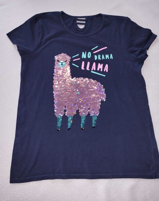 C&A T-shirt ze zmieniającą kolor cekinową lamą r. 170/176