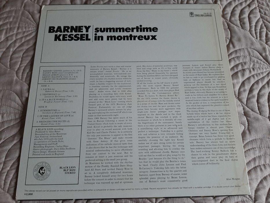 Barney Kessel - Summertime In Montreux - Japão - Vinil LP