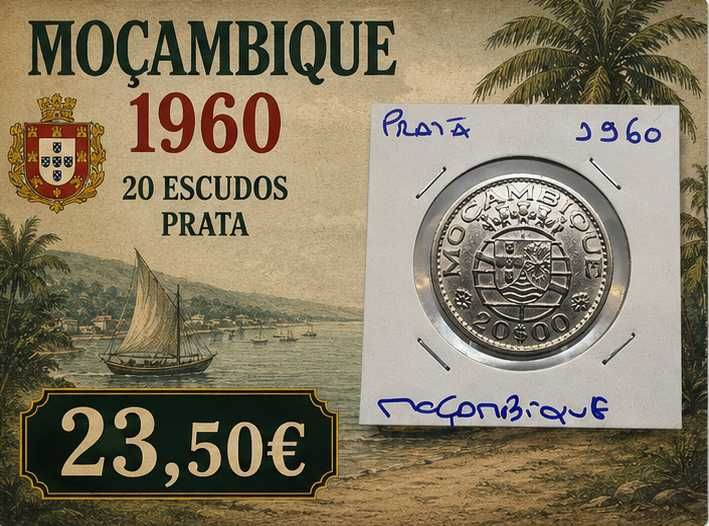 Moçambique 1960 - 20 Escudos Prata