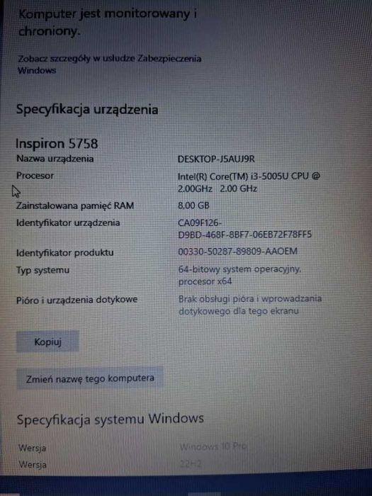 laptop DELL Inspiron5758