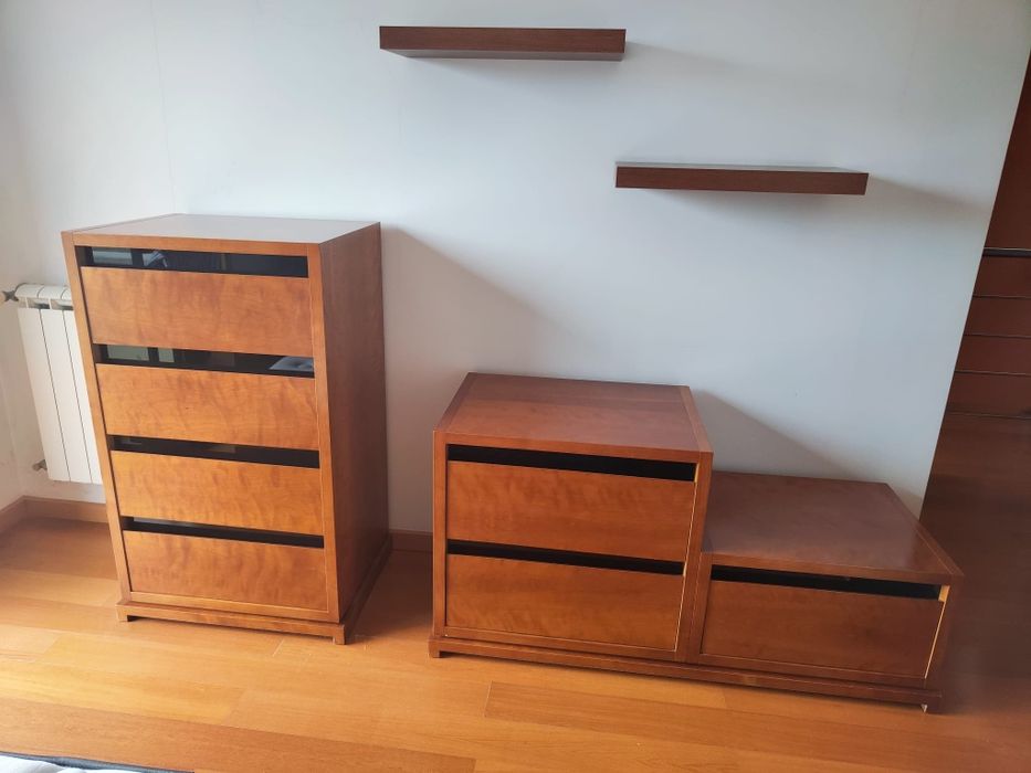 Conjunto de quarto casal madeira maciça