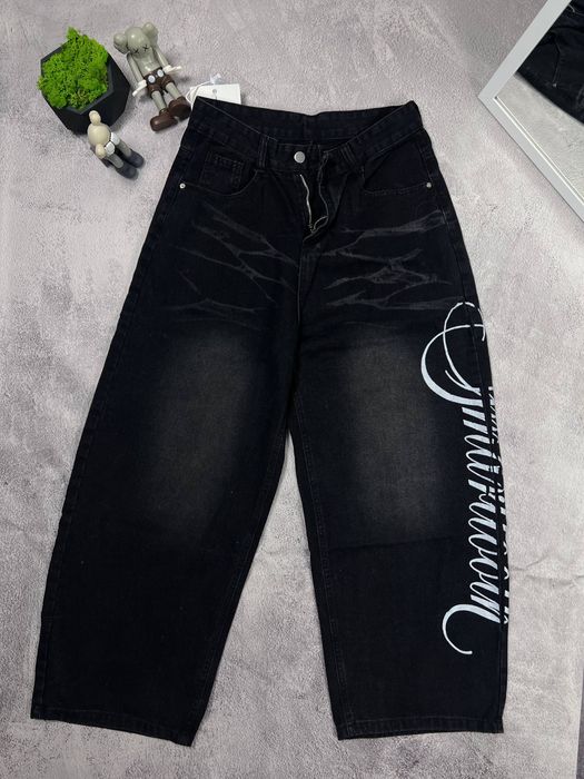 ‼️БЕЗ ПЕРЕДОПЛАТИ‼️Baggy jeans rap/ pants/ Джинси чорні/ Бегги/ Хром
