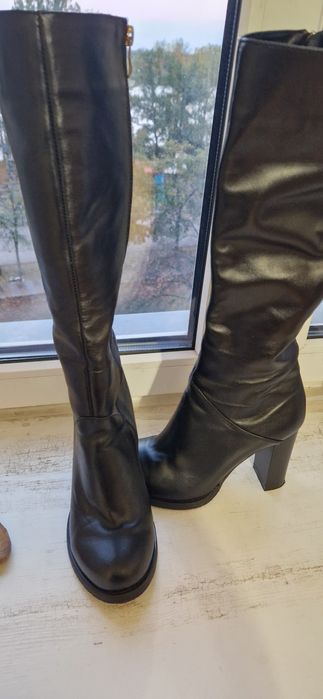 Сапоги эко-зима кожа